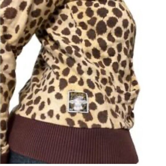 L.A.M.B. Gwen Stefani Vtg Y2K leopard/cheetah Animal Print Zip Hoodie Harajuku - Picture 2 of 8